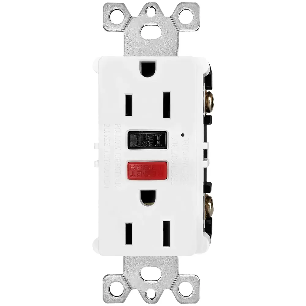 Wholesale 15 Amp Slim GFCI Outlet with LED Indicator, Ground Fault Circuit Interrupter, Residential Grade red-black Factories, Factory