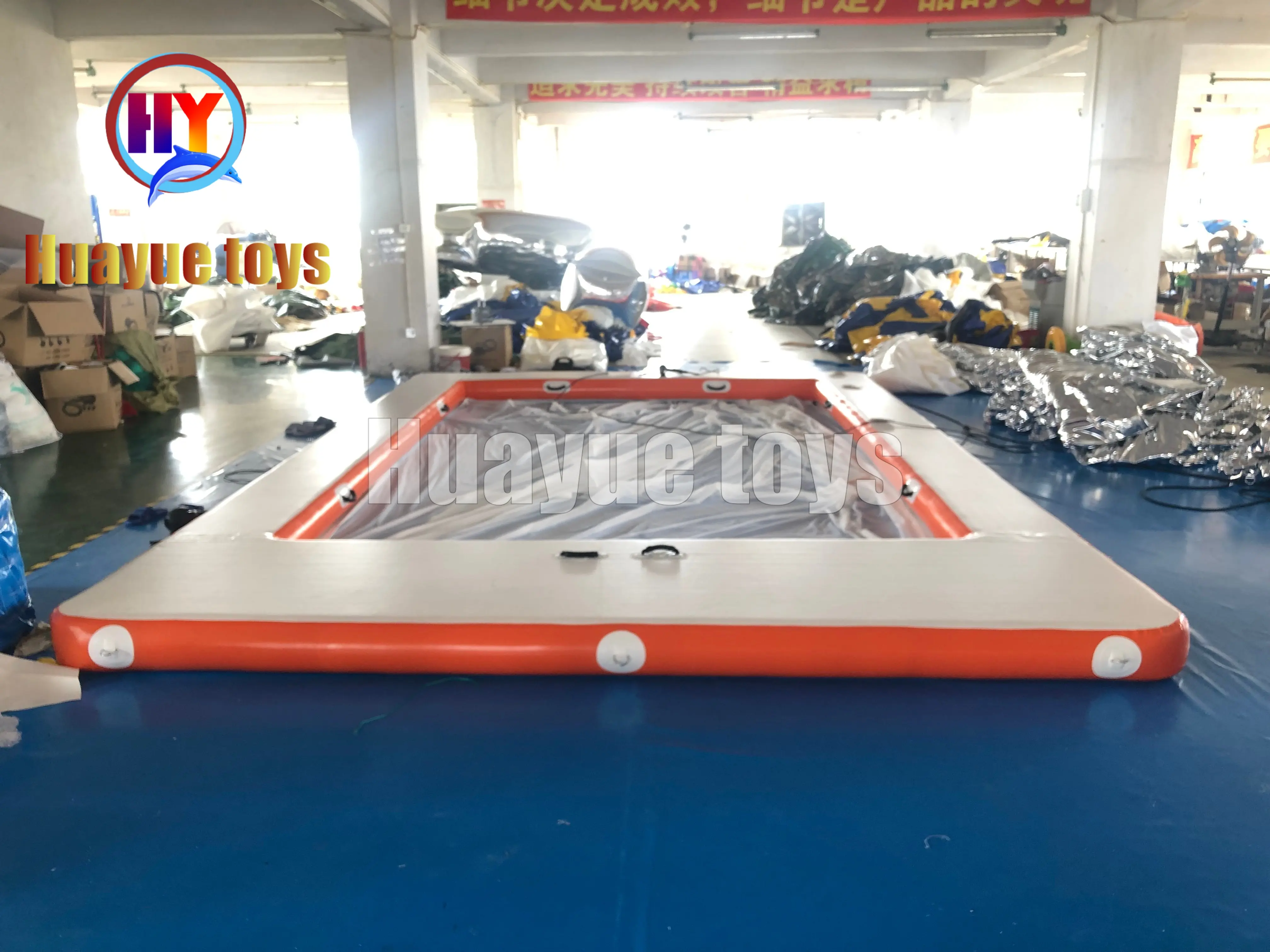 High-Quality Orange and White Inflatable Floating Pool Suppliers, Factory
