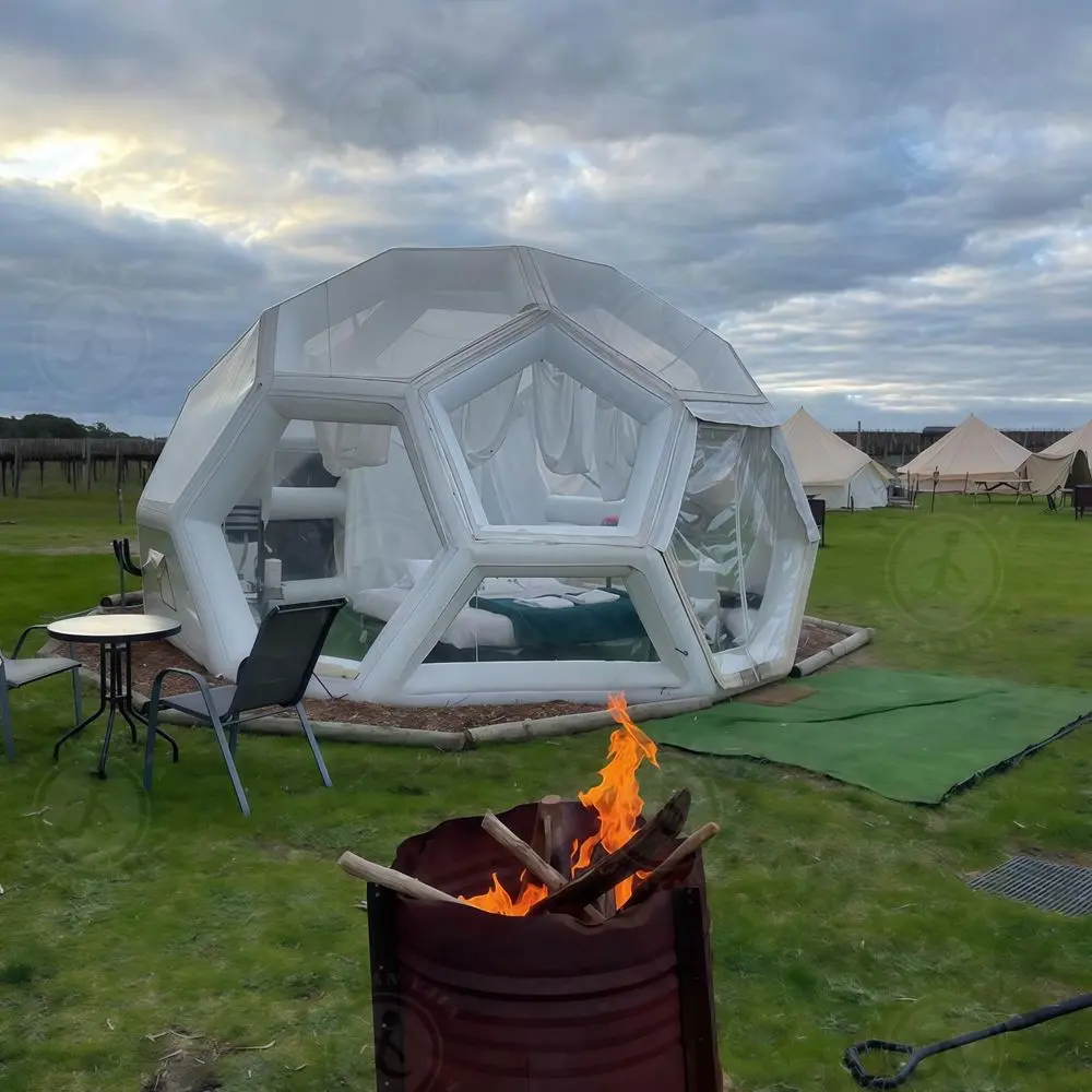Wholesale Fashion Design Led Football Shape Inflatable Bubble House Transparent Camping Tent Inflatable Bubble Soccer Dome Tent for Sale Factory, Factories