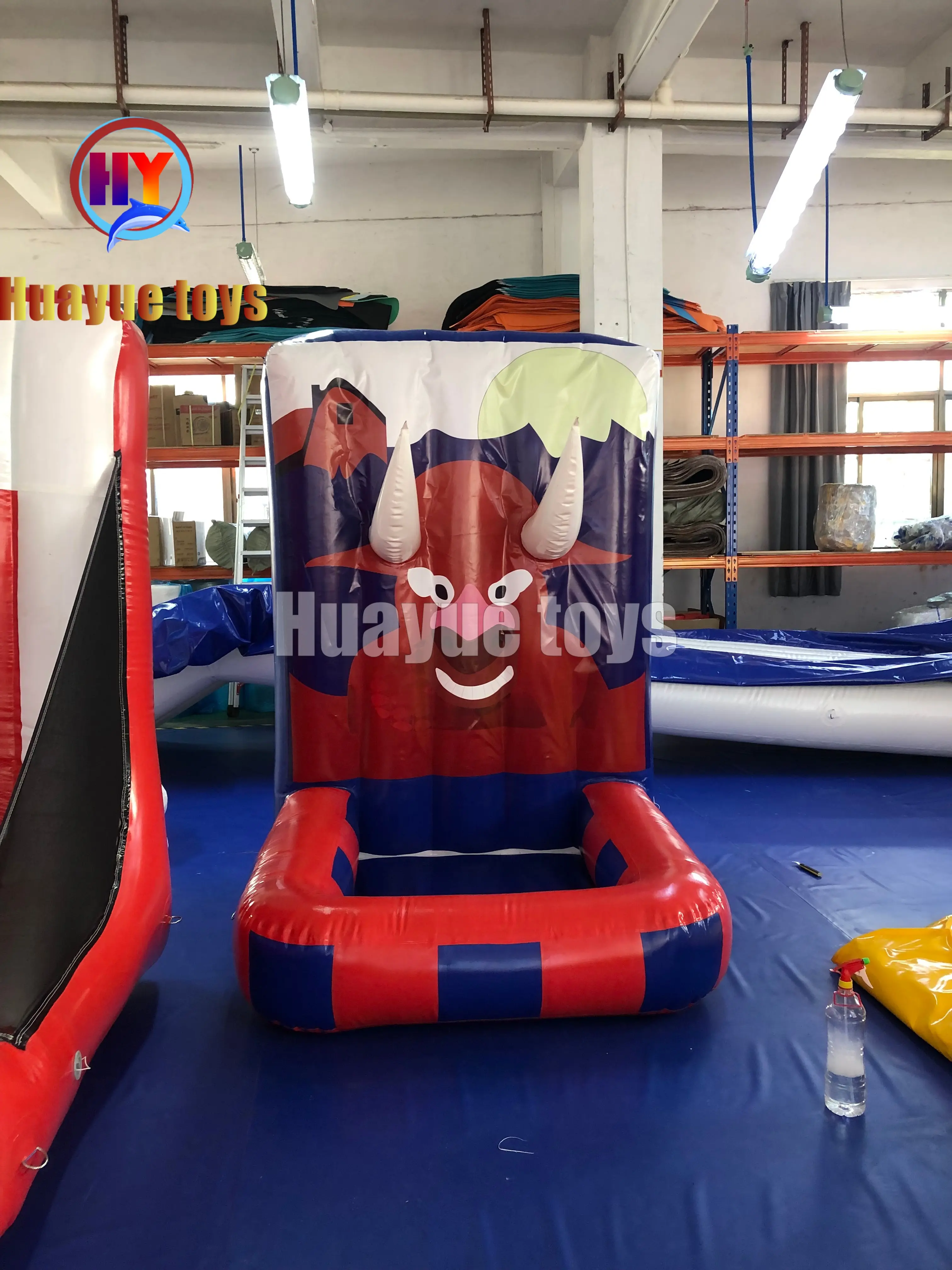 High-Quality Dual L-Shaped Inflatable Games: Bull Ring Toss & Basketball Shoot Manufacturer, Supplier