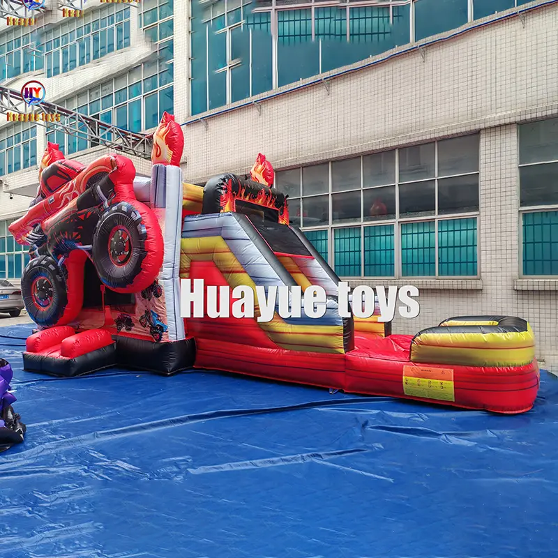High-Quality Huayue Monster Truck Combo Bouncy Castle WaterBounce House Inflatable with Slide Factory, Factories