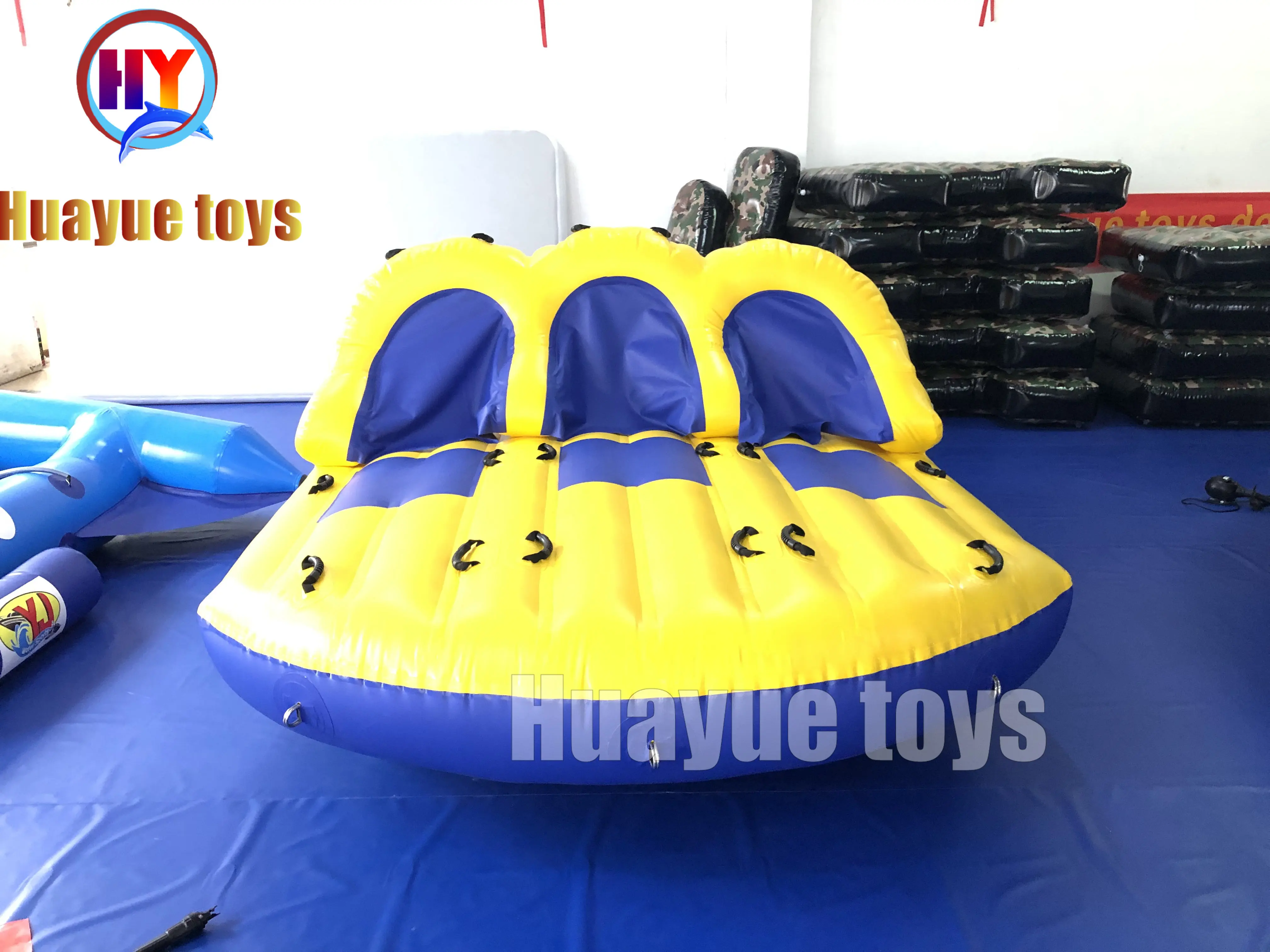 High-Quality 6-Seater Yellow-Blue Inflatable Towable Boat Manufacturers, Factories