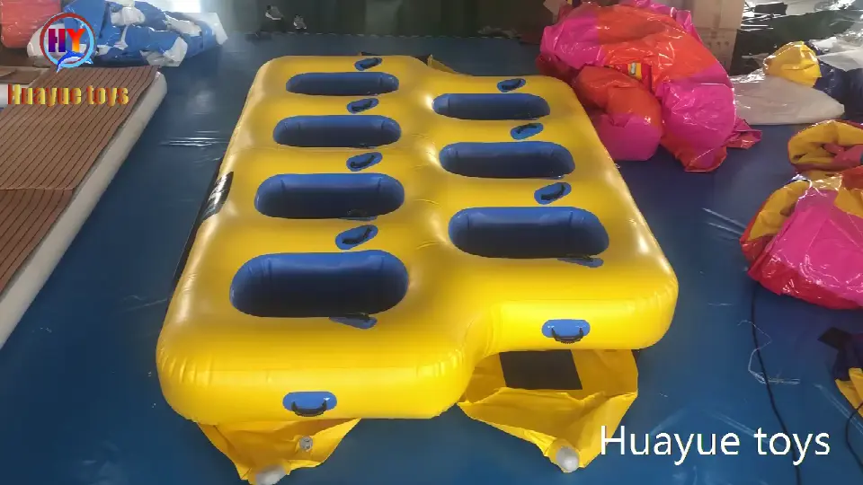 Wholesale Yellow and Blue 7-Seater Inflatable Towable Boat Manufacturer, Factories