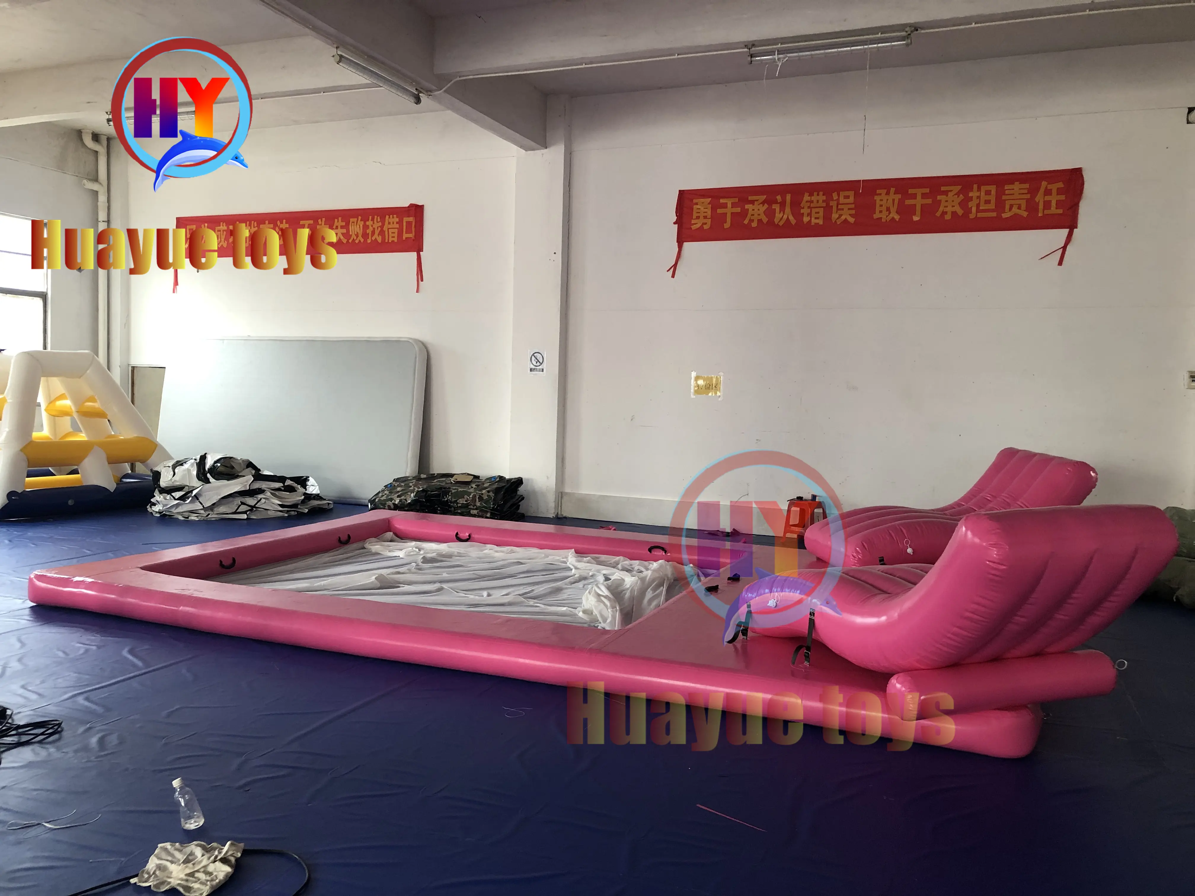 Wholesale Inflatable Pink Pool with Lounge Chair Manufacturers, Suppliers