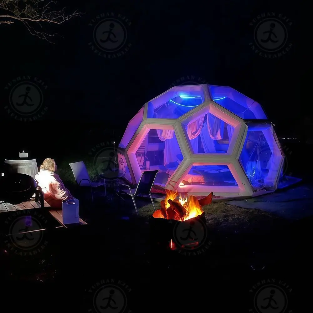 Wholesale Fashion Design Led Football Shape Inflatable Bubble House Transparent Camping Tent Inflatable Bubble Soccer Dome Tent for Sale Factory, Factories