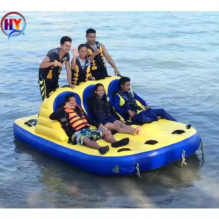 High-Quality 6-Seater Yellow-Blue Inflatable Towable Boat Manufacturers, Factories