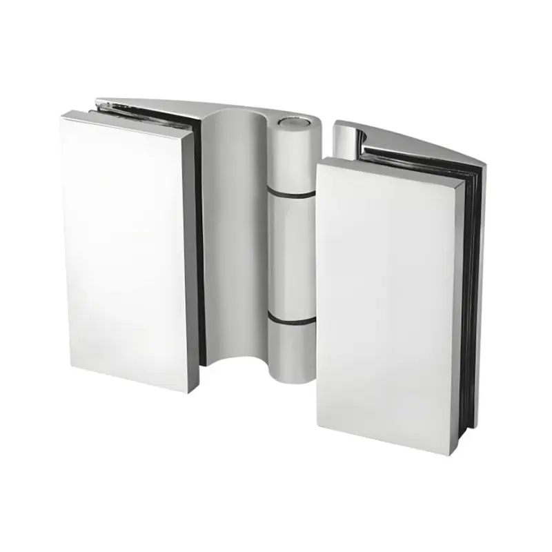 OEM Customized Shower Beveled Edge Glass-to-Glass Connector Hinge Solid Zamak With Cover Plate Supplier, Factory