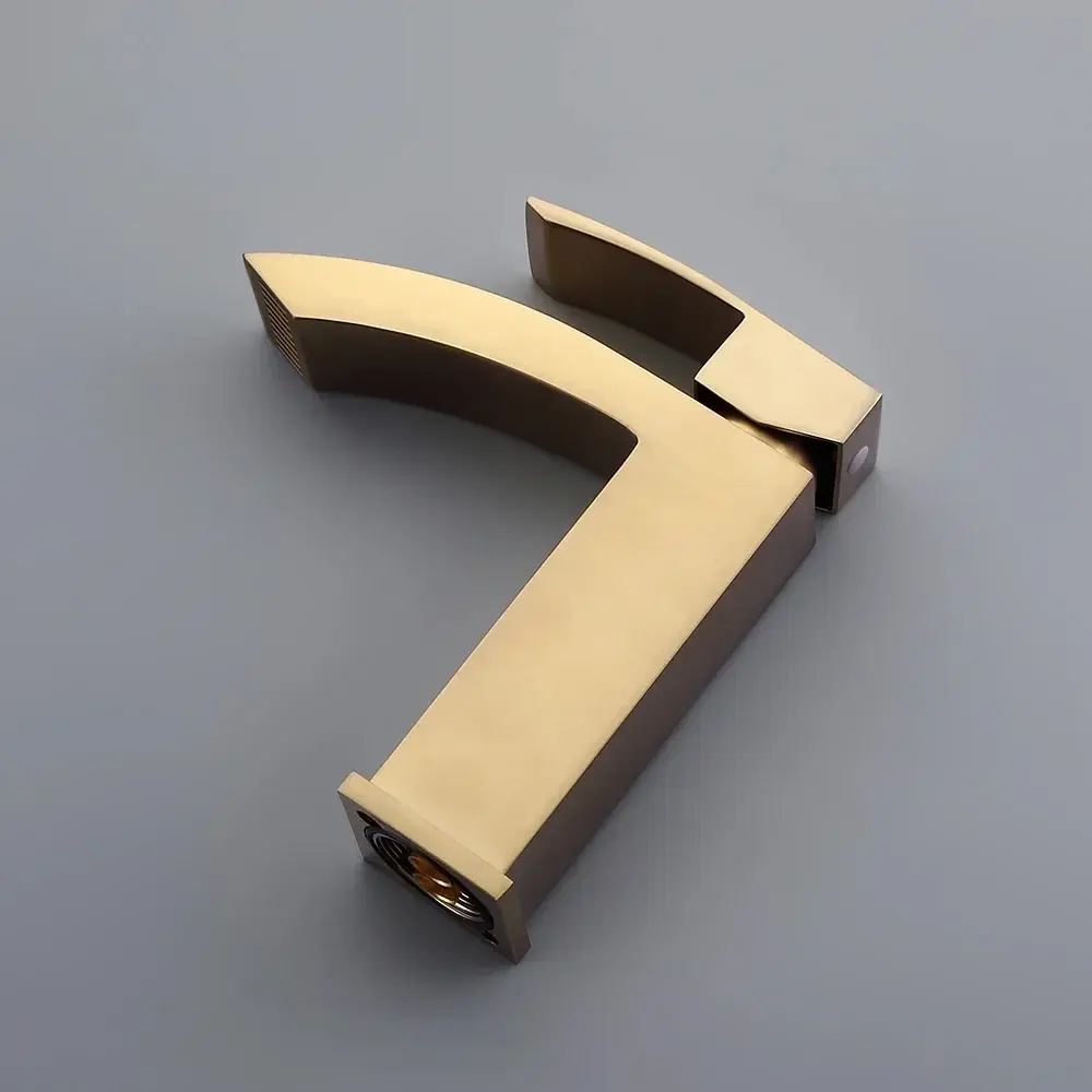 OEM Factory Customize Monoblock Bathroom Faucet Brushed Gold