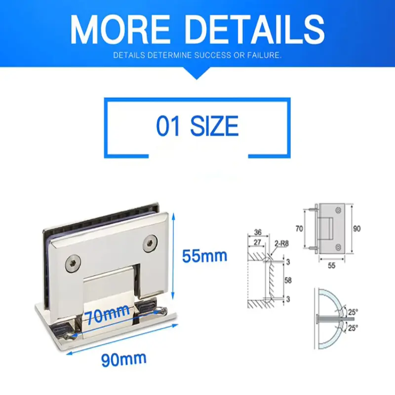 90 Degree Shower Hinge 2
