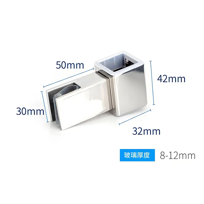 Custom Square Tube Connector Shower Hanging Clips Clamps Zinc Alloy Stainless Steel