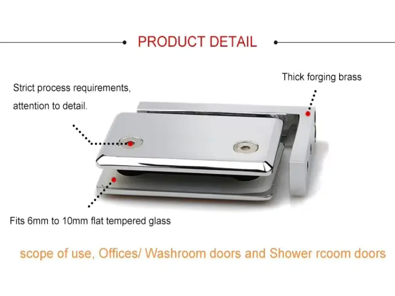Zero Degree Shower Glass Clamp - 1