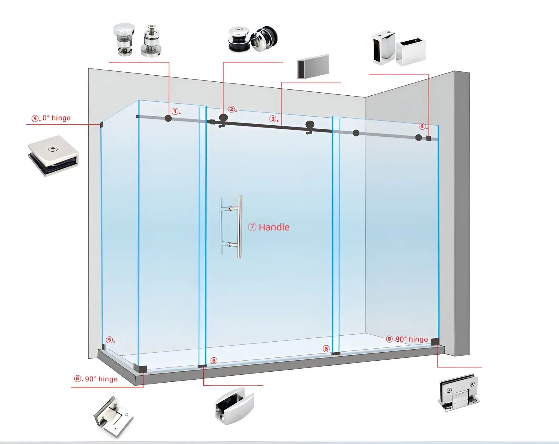 Shower Hinge Full Detail