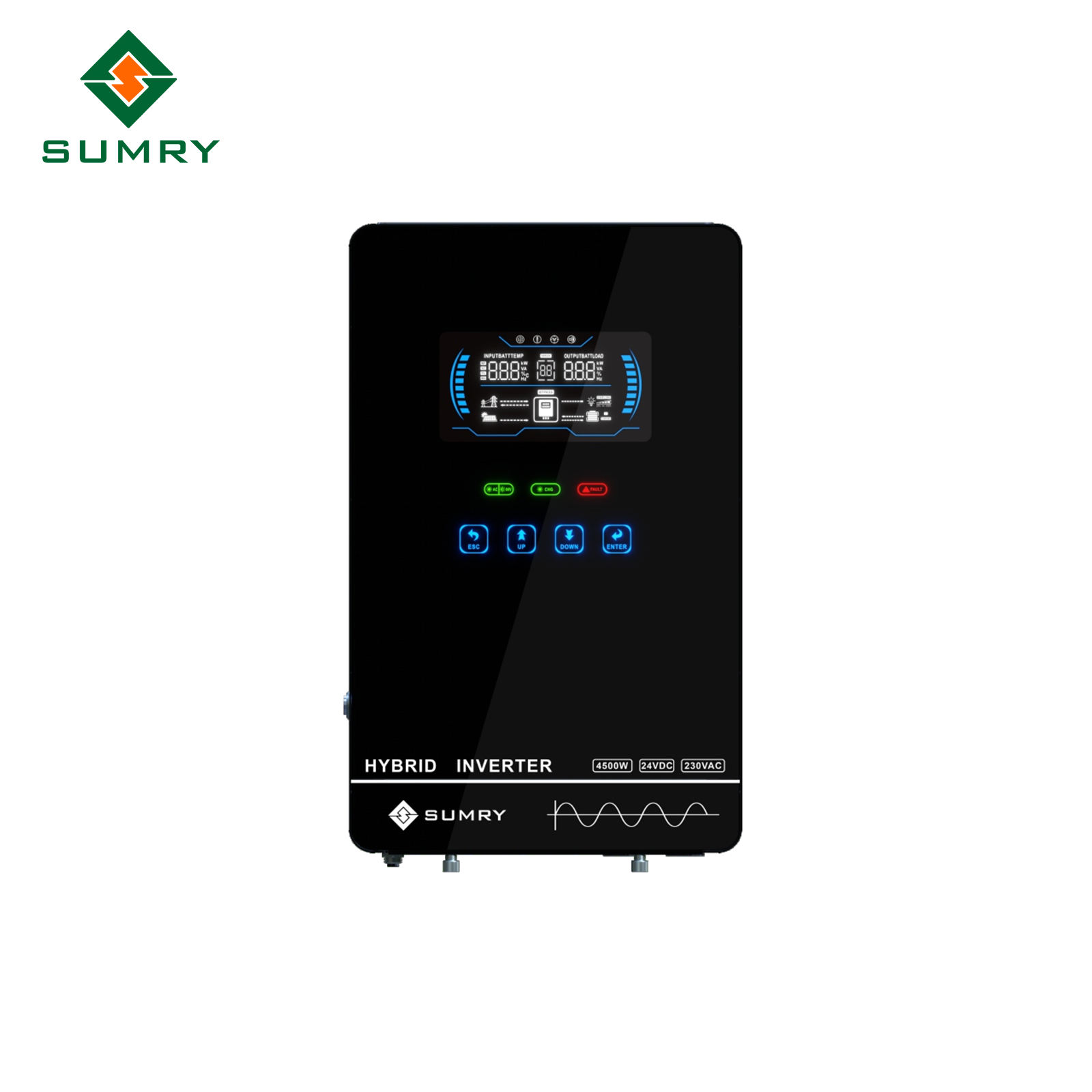SUMRY HGX 4KW 110V Hybrid Solar Inverter Single Phase 24V Compatible with Lithium Battery Pure Sine Wave Inverter