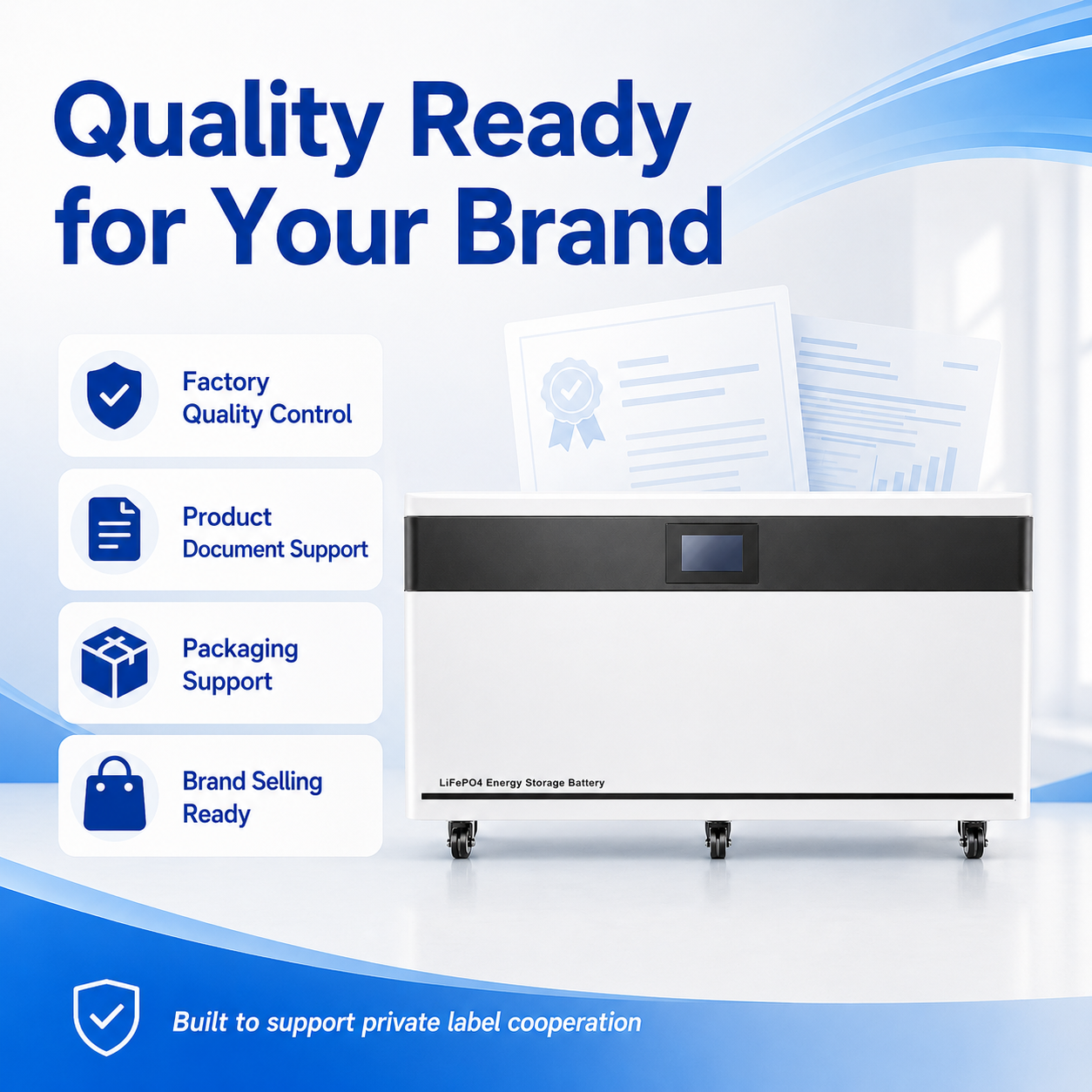 40kWh 800Ah LiFePO4 Solar Battery for Private Label Brand Owners OEM ODM Residential ESS