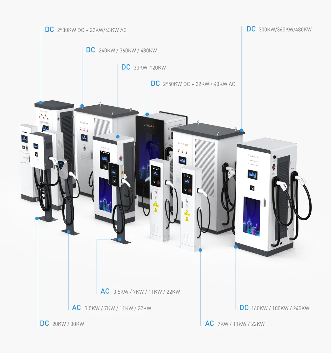 Electric Car Vehicle EV Solar Charging Station 50kw 60kw 80kw 40kw DC Fast Floor Mounted Charging Stations