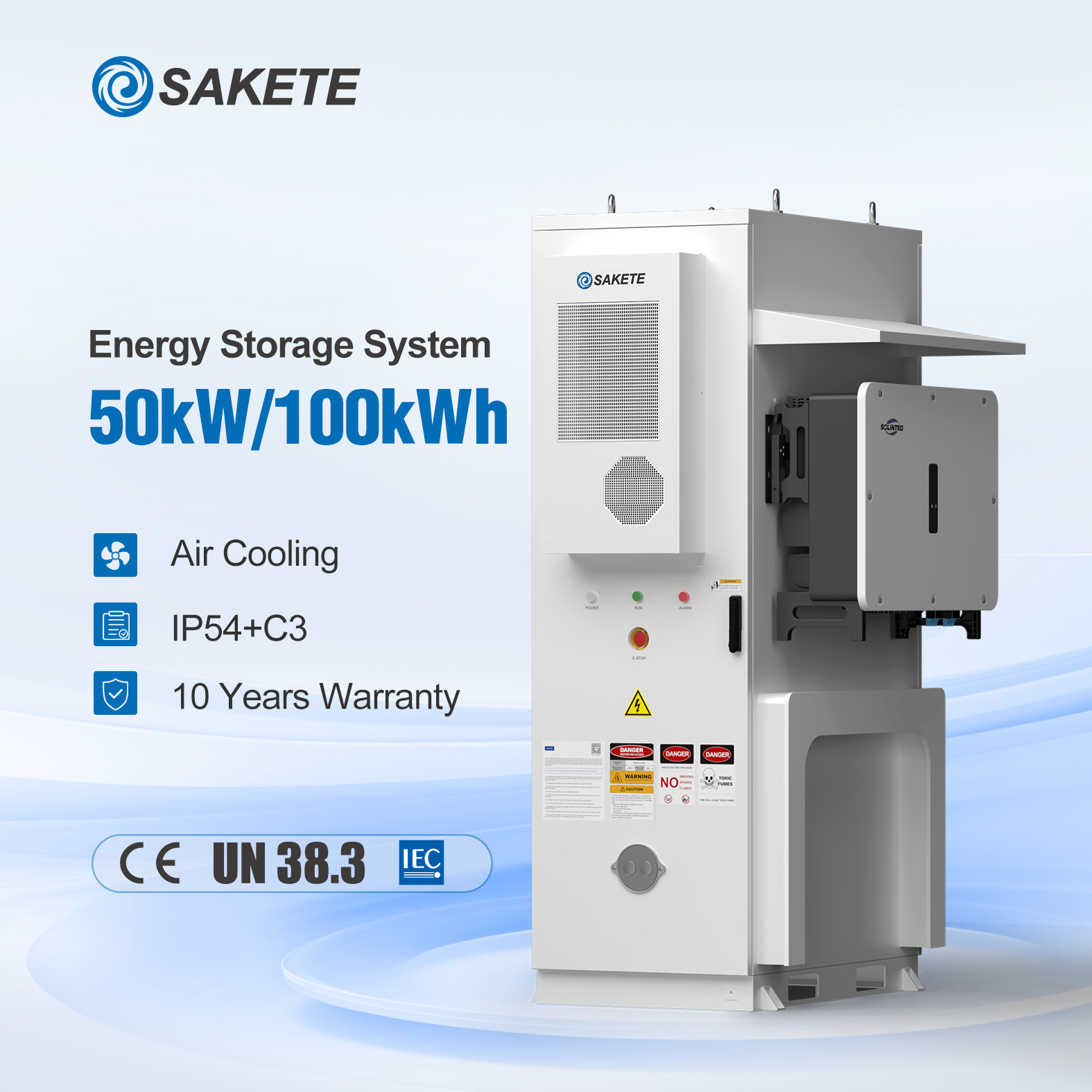 SAKETE 100KW Industrial Commercial Energy Storage 50KW Commercial Energy Storage System 100 kWh with Smart EMS 50 kW Inverter