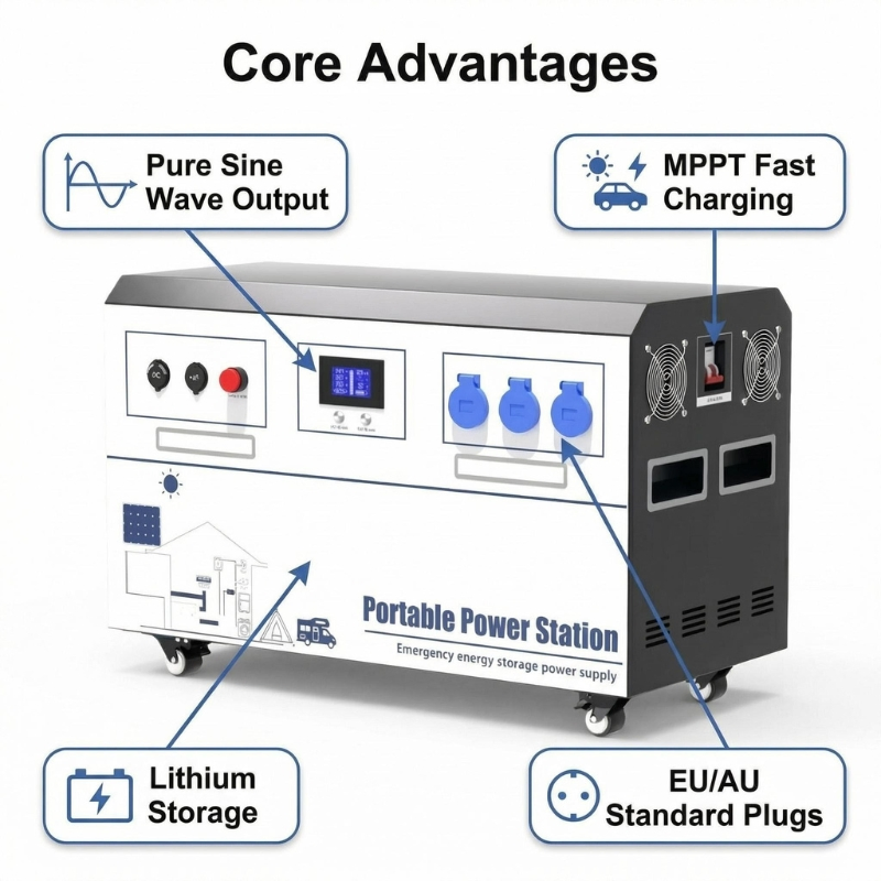 Solar Generator 5kw Lithium Battery Solar Portable Solar Power Station