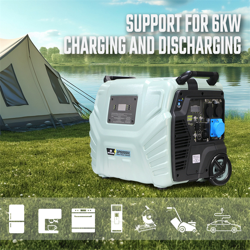 6000W Heavy-Duty 5000W LiFePO4 Portable Power Station with Solar Inverter