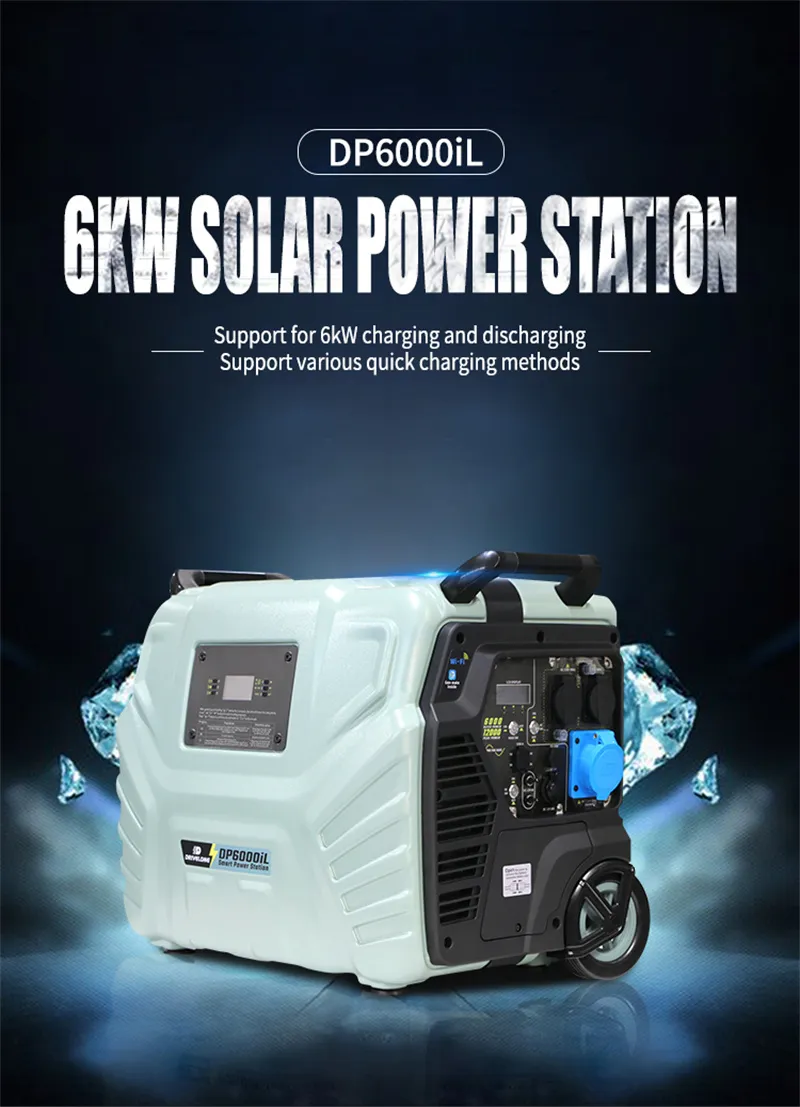 6000W Heavy-Duty 5000W LiFePO4 Portable Power Station with Solar Inverter