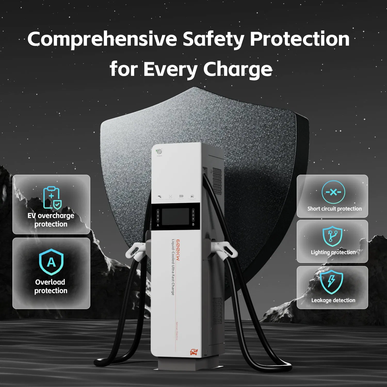 250/600kw Solar Power Bank CCS1/CCS2/Chademo/GB/T/Nacs Floor Mounted EV Charging Station Split Type Air/Liquid-Cooled Super Electric Vehicle DC Charger Terminal