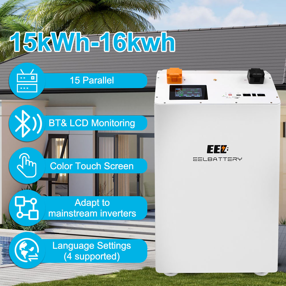 EU STOCK 51.2V 16KWh Vertical LiFePO4 Battery Pack ESS Auto-Class Home Power Solar Pre-Assemble Completed Energy Storage System