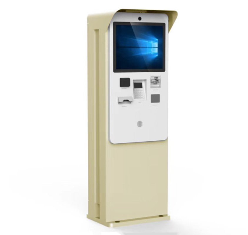 Smart Outdoor Payment Kiosk Touch Screen RFID Card Reader Barcode Reader Automated Ticket Dispenser QR Code Scanner Floor