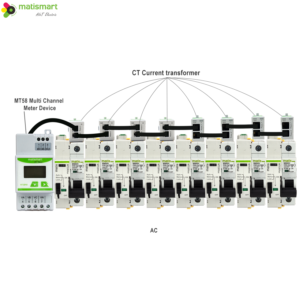 Matismart Smart Home Real Time Energy Monitor MT58 Smart Energy Meter with Current Sensor Power Management EMS System