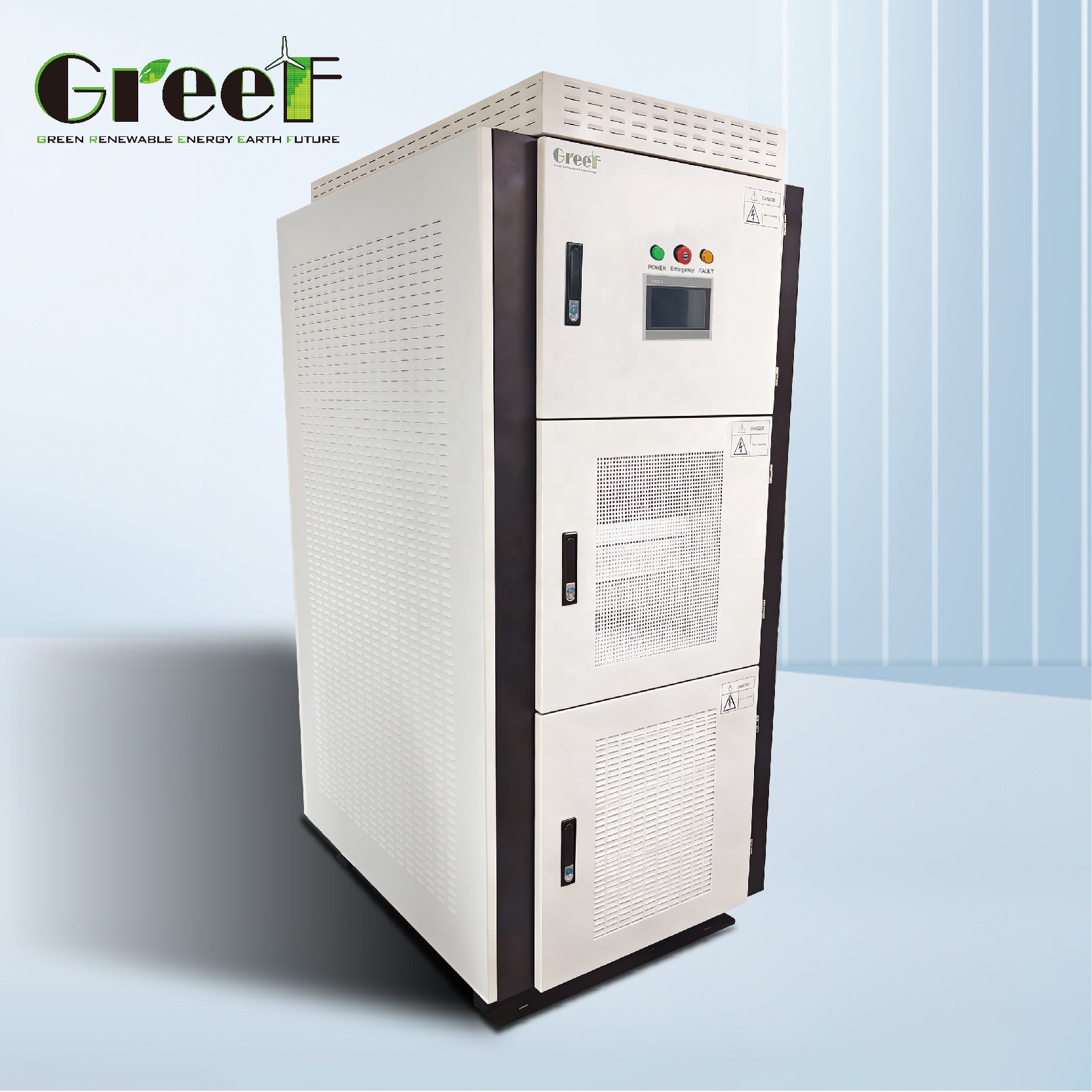 GREEF ENERGY Hybrid Converter with EMS Smart Energy Management System and Dual LCD Touchscreen for Renewable Energy Systems