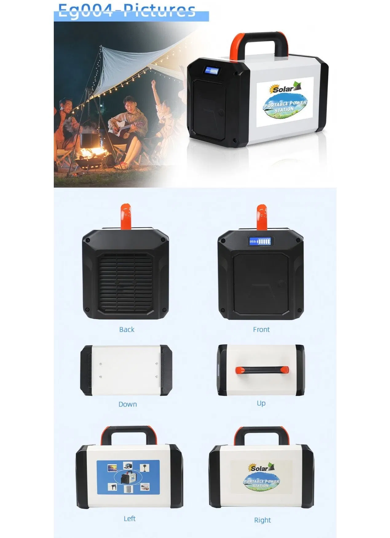 220V Portable AC Power Bank Solar Energy Lithium Battery 500W Power Station for Outdoors Home