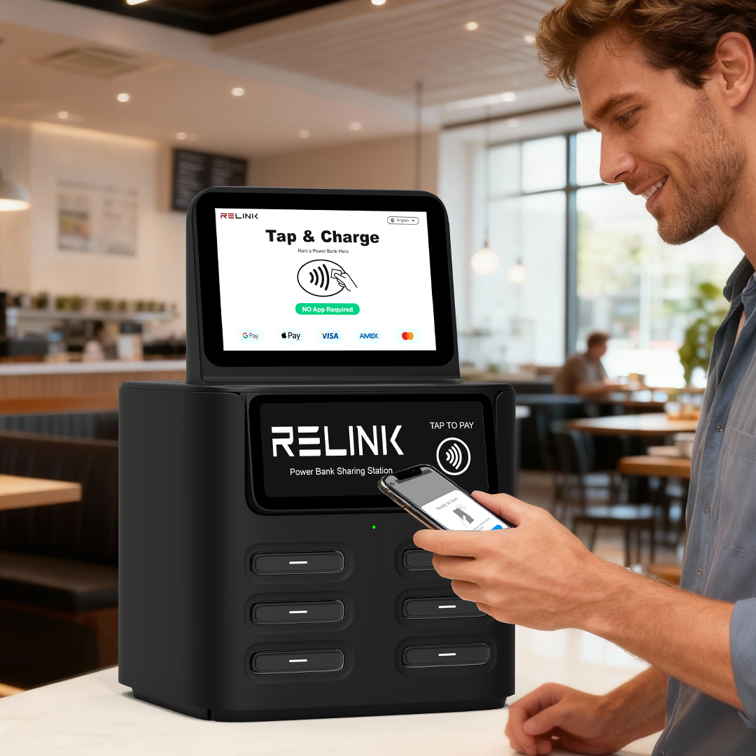 6 Slots Sharing Power Bank Station For Mobile Phone Charging And Rental Business With NFC POS System Kiosk