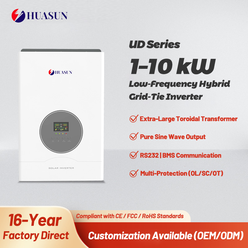 Hybrid Solar Inverter All in One with Built-in Lithium Battery Energy Storage 48V 5KW 8KW Off Grid Home Solar Power System MPPT
