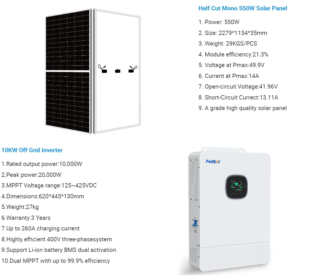 Solar Energy System off Grid Solar Energy System 10kw Solar Panel Kit 10kw off Grid Solar Power System 8kw for Home