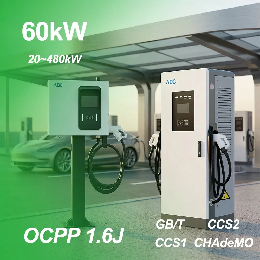 Public Solar Commercial Ocpp1.6j 20kw/30kw/40kw/60kw/80kw/120kw DC CCS2 GB/T CCS Pedestal Fast Electric Vehicle EV Charger Charge Fleet Car Charging Station