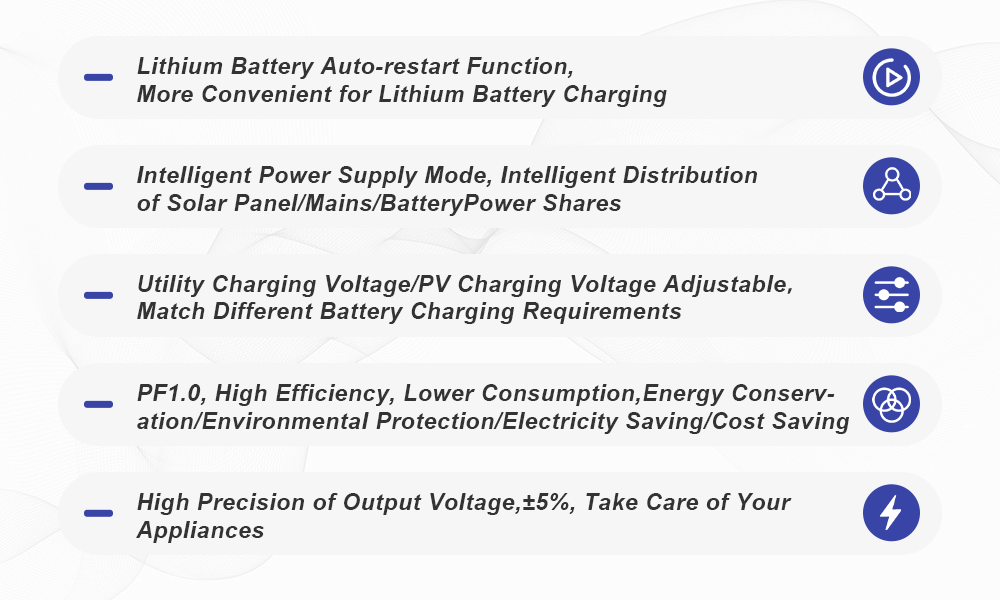 Techfine 48V 6200W 6.2kw On/Off Grid Hybrid Solar Inverter 220/230/240VAC Support Parallel Function