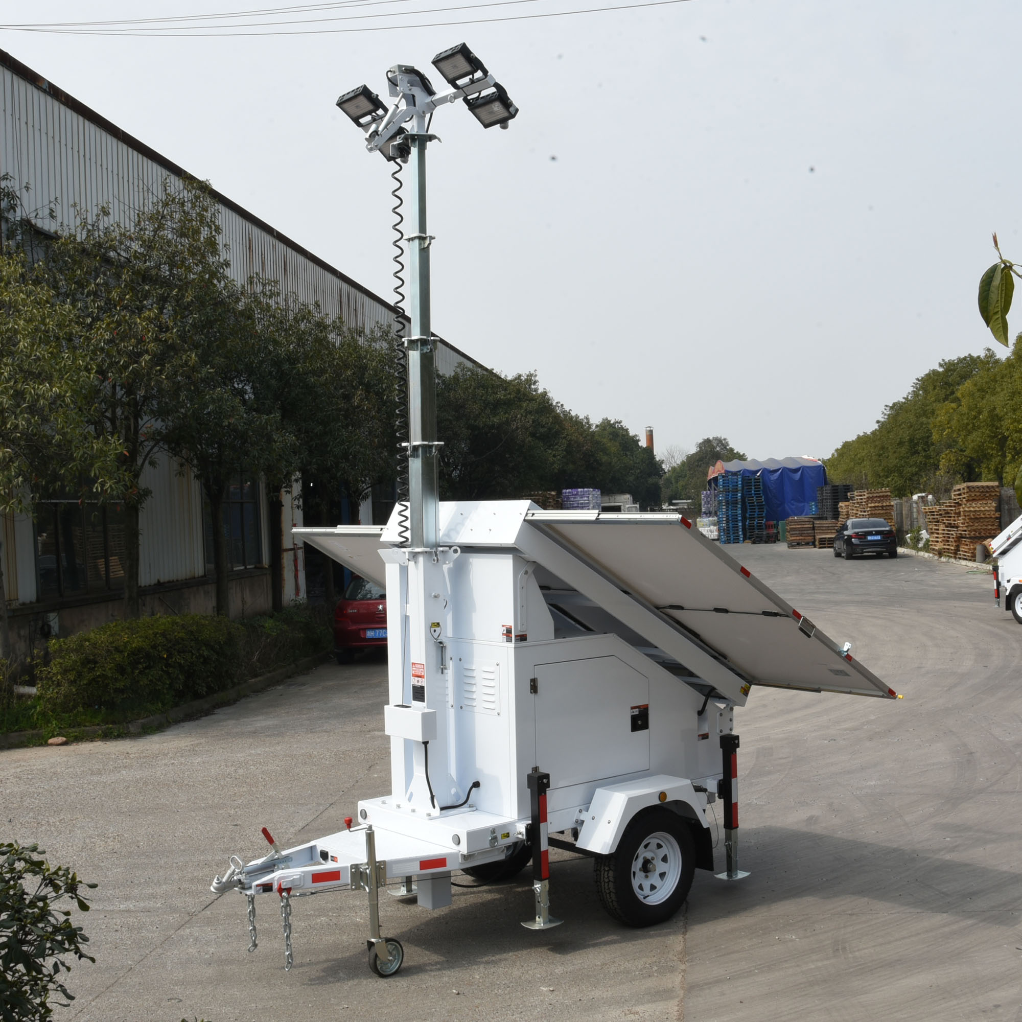 Assembled Solar Hydraulic Lifting Solar Lighting Tower For Outdoors
