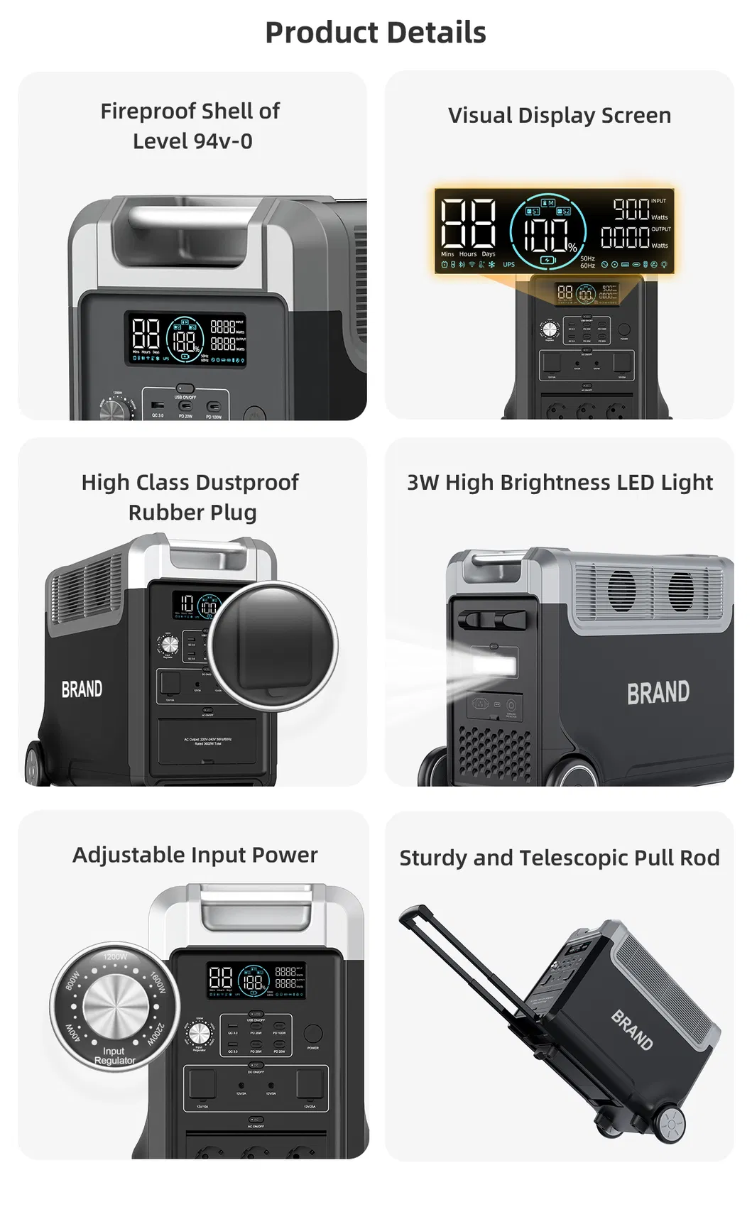 Portable 110V 1000wh Solar Power Station 3600wh Inverter MPPT Au