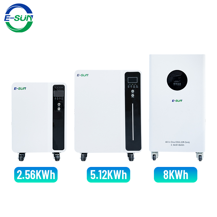 ESUN Residential 2.5KWH 5KWH 8KWH Solar Power Battery Storage Built in Inverter Long Life All in One Solar System 3KW 3.6KW 5KW