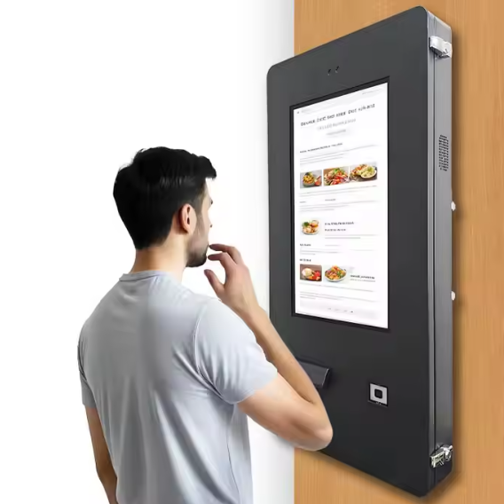Customized Self Service Kiosk 21.5inch Outdoor Ticket Dipenser Wall Mounted With SDK Barcode Reader Self Payment Kiosk