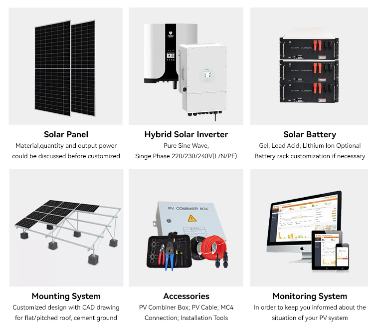 10KW 15KW 20KW 50KW Home Solar Power System Grid Tied Solar Panels with Battery and Inverter 30kw 50kw Solar Panel System