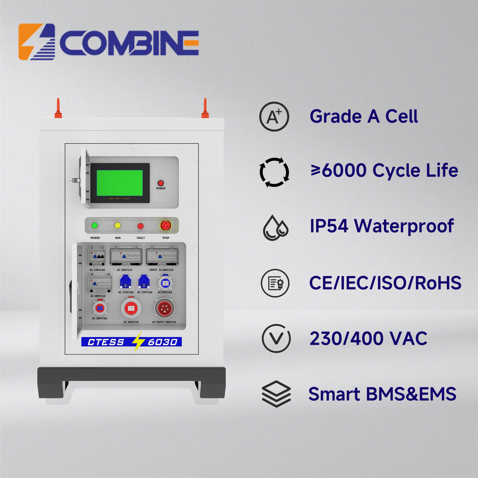 60kWh Fast Response with Portable BESS Smart EMS Remote Monitoring Energy Storage System for Events Emergency Power Construction
