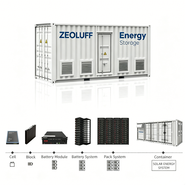 1mwh Lifepo4 Lithium Ion Battery Storage Container for Solar Power Grid Energy Storage System 6000 Cycle Life 10 Year Warranty