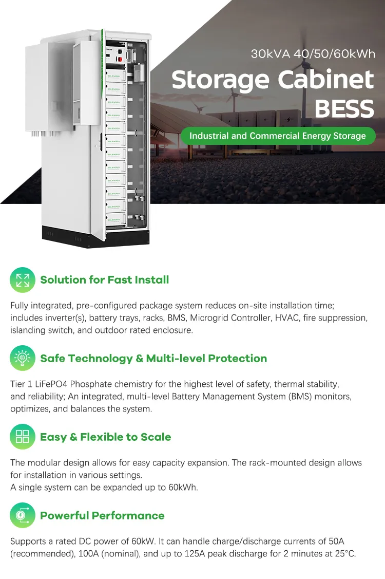 High Voltage 60kwh Commercial Battery Storage System OEM Lithium Ion LiFePO4 Industrial Commercial Energy Storage Ess