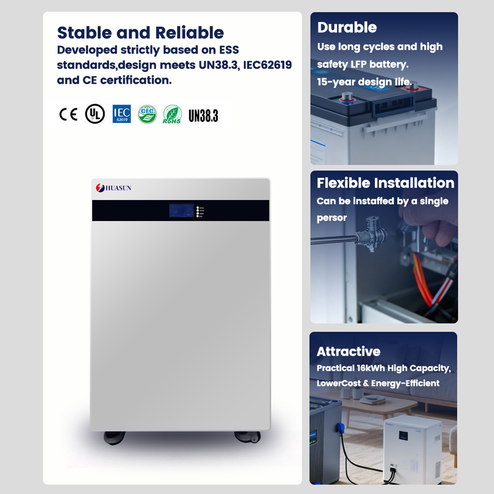 Residential Portable LiFePO4 Power Station 51.2V 48V 100Ah 200Ah 300Ah ESS Mobile Wheeled Energy Storage 10 15KWh Backup Battery
