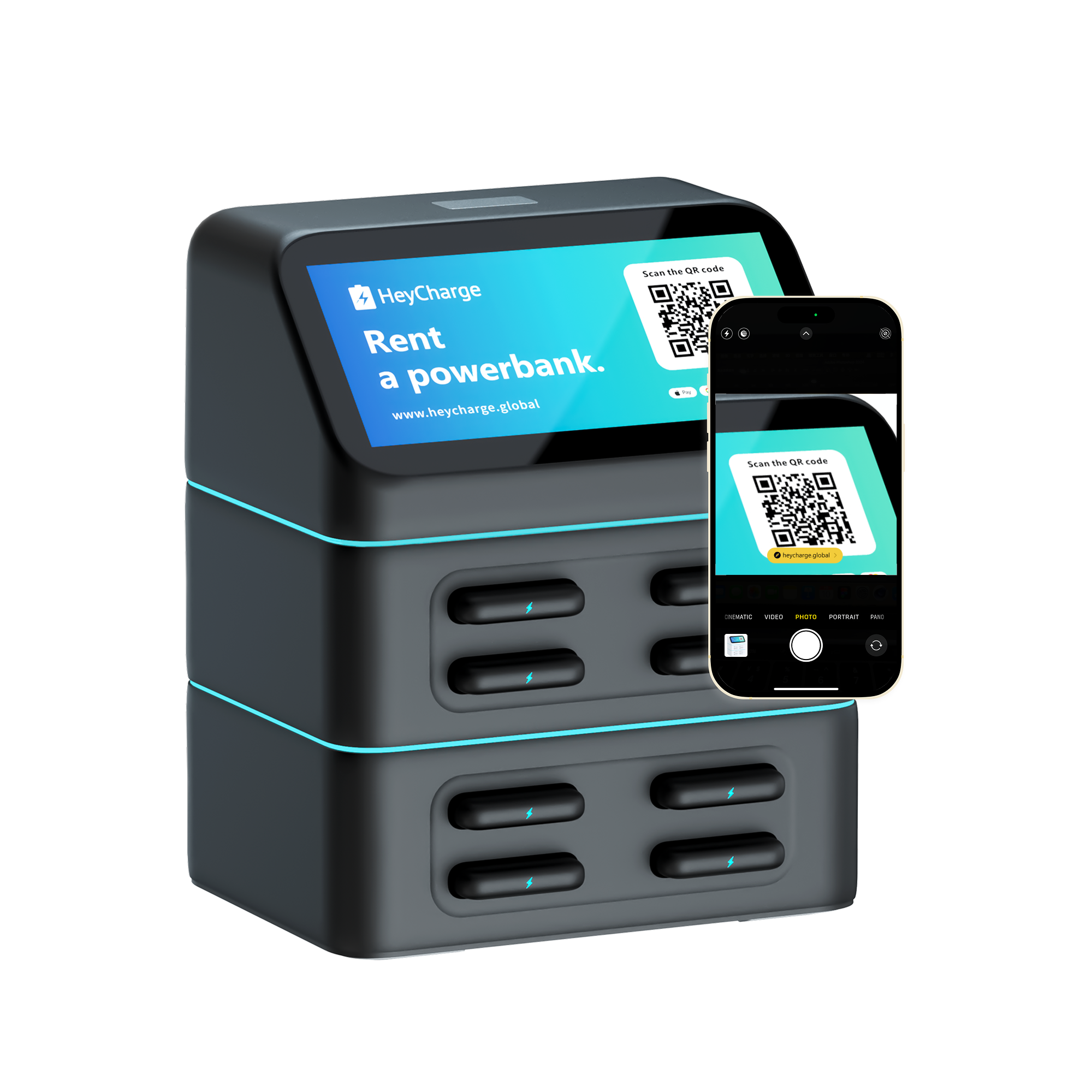 2025 Popular Fast Charging 60W Fireproof ABS Online Sharing Charging Station Kiosk Vending Machine 4-16 Charger Points Outdoor