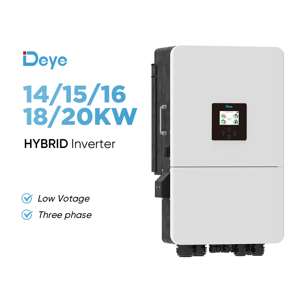 Deye Hybrid Inverters 3 Phase 15kw 16kw 18KW 20KW Inverter Solare Ibrido Ip65