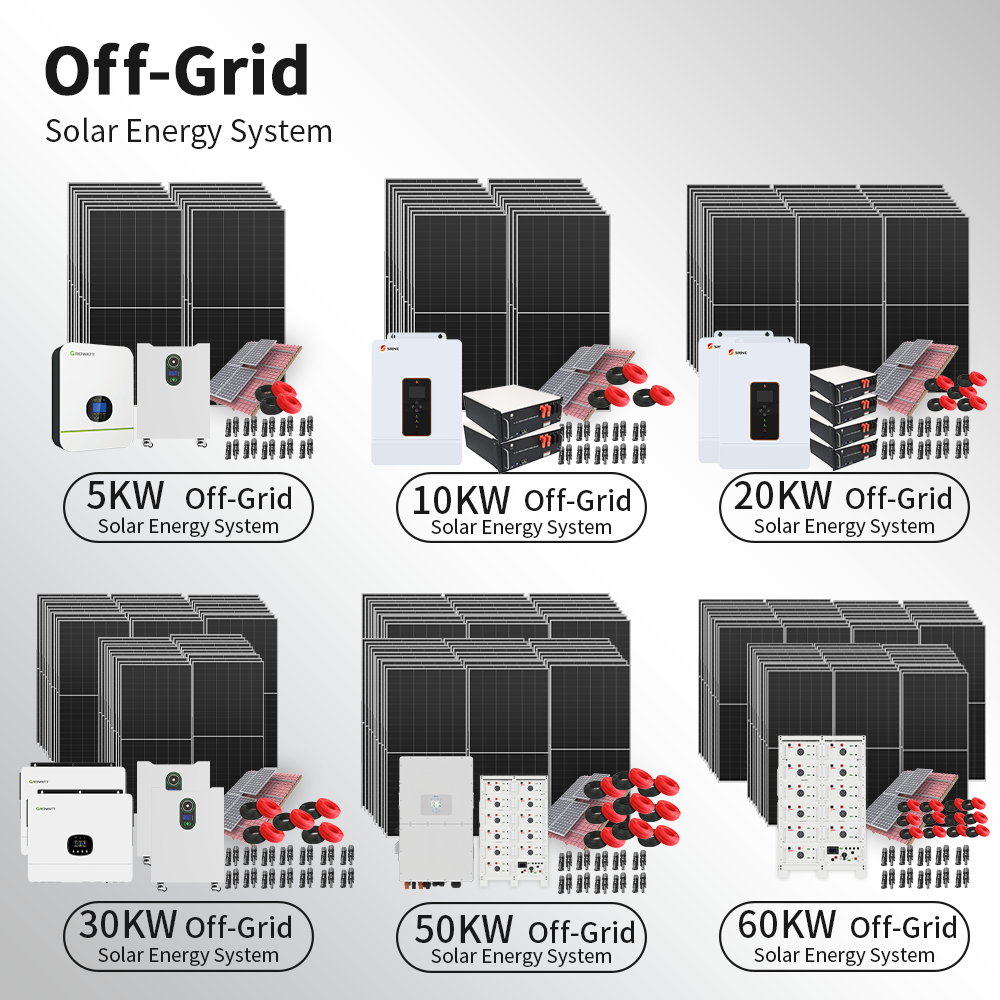 With Solar Panels Single/Three Phase Inverter System Solar Battery 10kw 12kw 20Kw Hybrid Solar Storage System for Home Use
