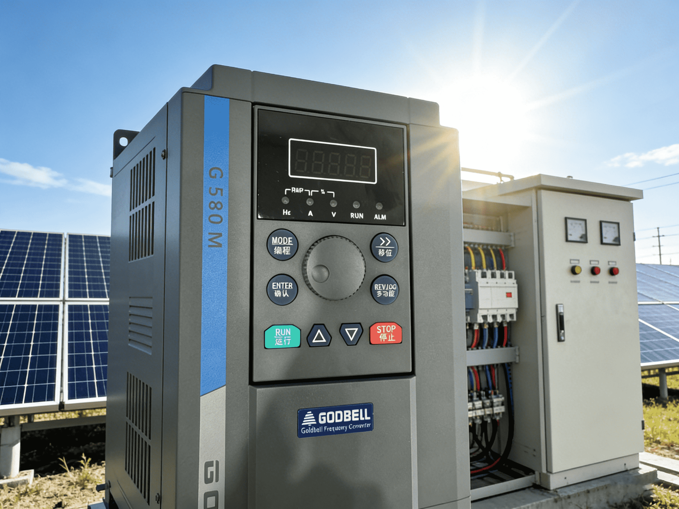 Goldbell Off Grid 3 Phase Solar Hybrid Inverter 1.5Kw 2.2Kw 4Kw 5.5Kw 7.5Kw 10Kw 15Kw 50Hz to 60Hz Low Frequency Vfd Inverter