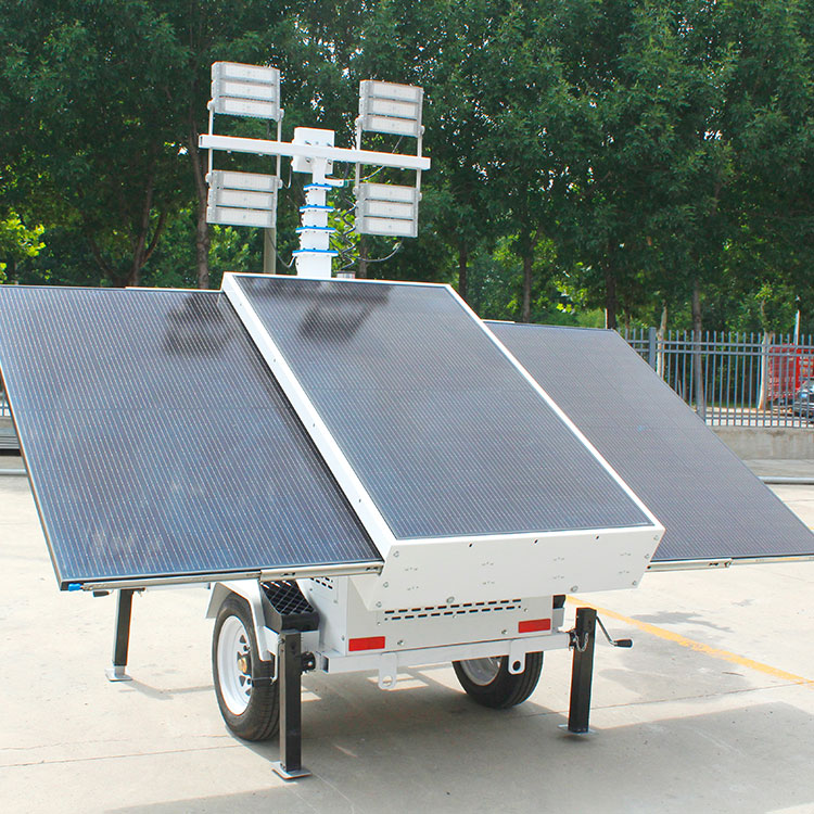 7m 9m Windproof And Waterproof Outdoor Mobile Manual Lifting LED Solar Light Tower