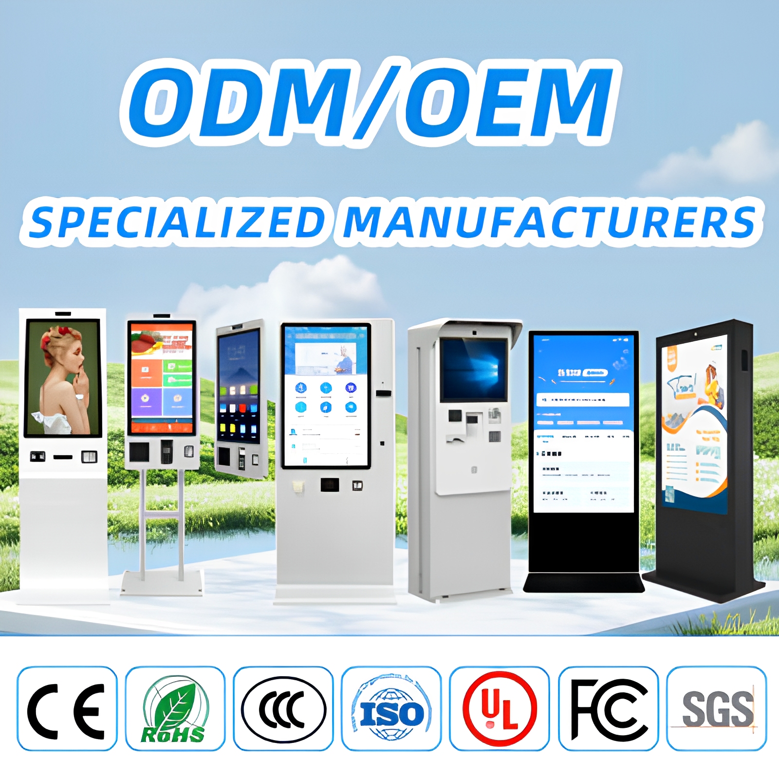 Smart Outdoor Payment Kiosk Touch Screen RFID Card Reader Barcode Reader Automated Ticket Dispenser QR Code Scanner Floor