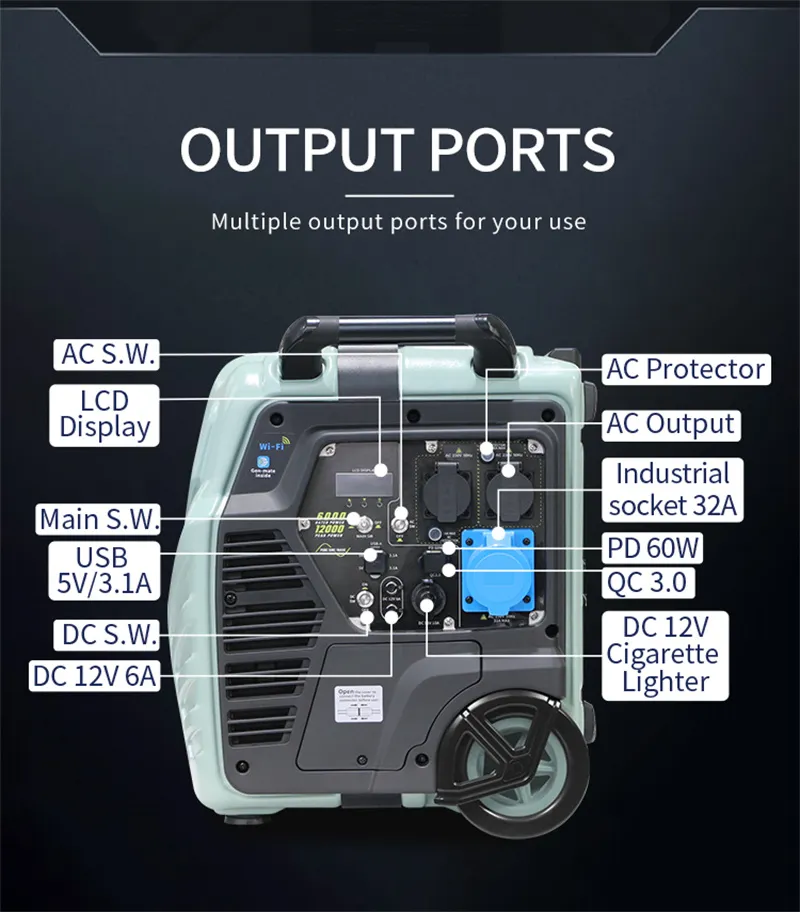 6000W Heavy-Duty 5000W LiFePO4 Portable Power Station with Solar Inverter